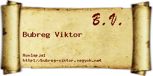 Bubreg Viktor névjegykártya
